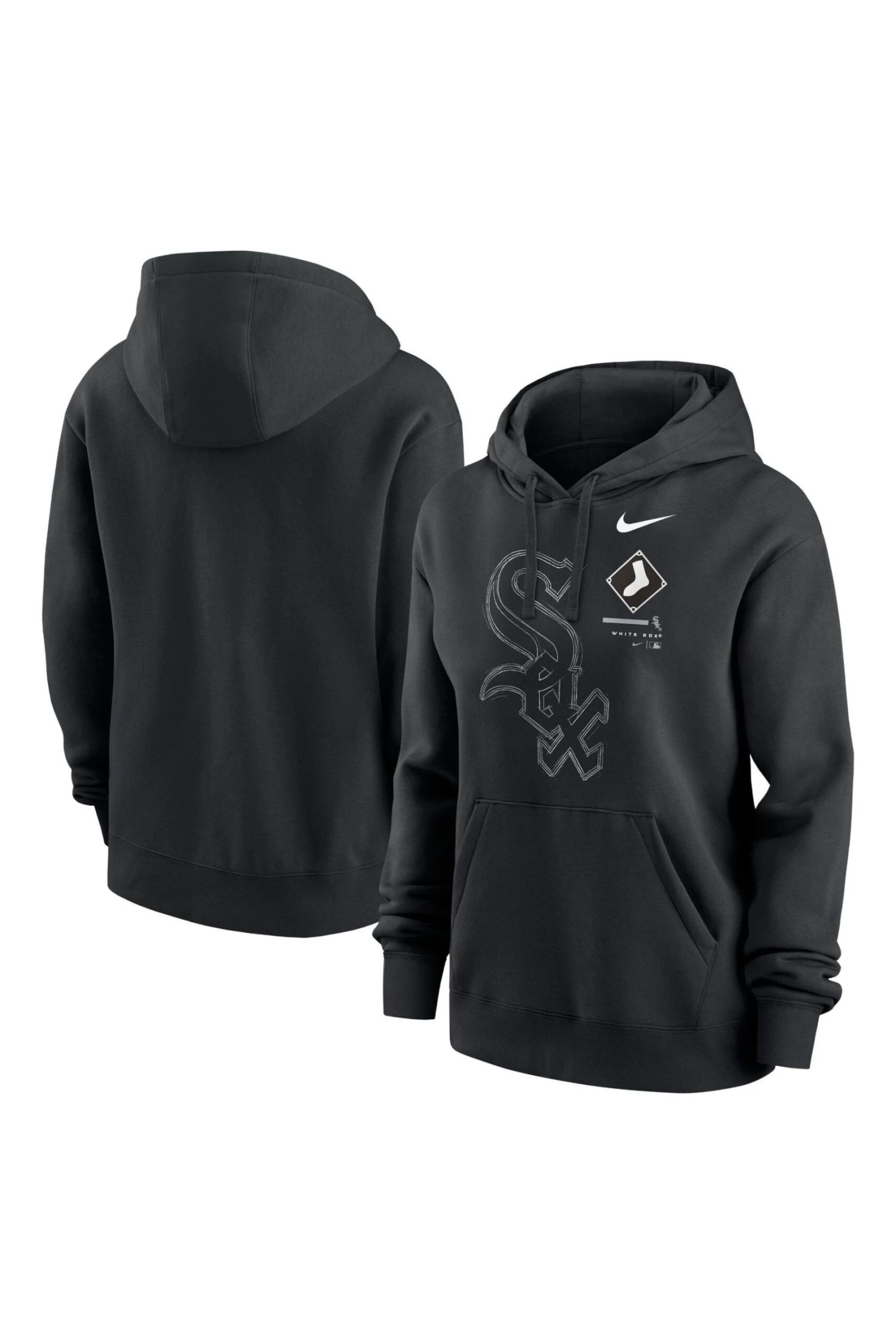 Nike Black Big Chicago Sox Game Pullover Fleece Hoodie 1 Nike Black Big Chicago Sox Game Pullover Fleece Hoodie