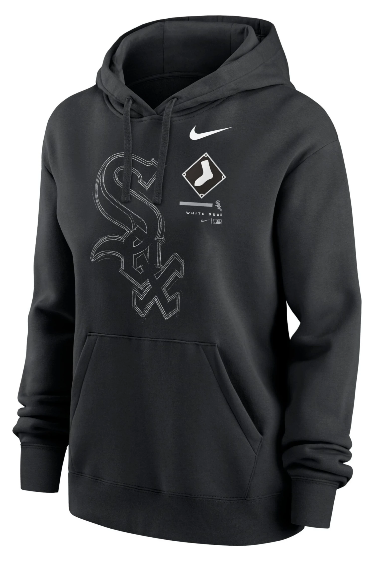 Nike Black Big Chicago Sox Game Pullover Fleece Hoodie 2 Nike Black Big Chicago Sox Game Pullover Fleece Hoodie - Imagen 2