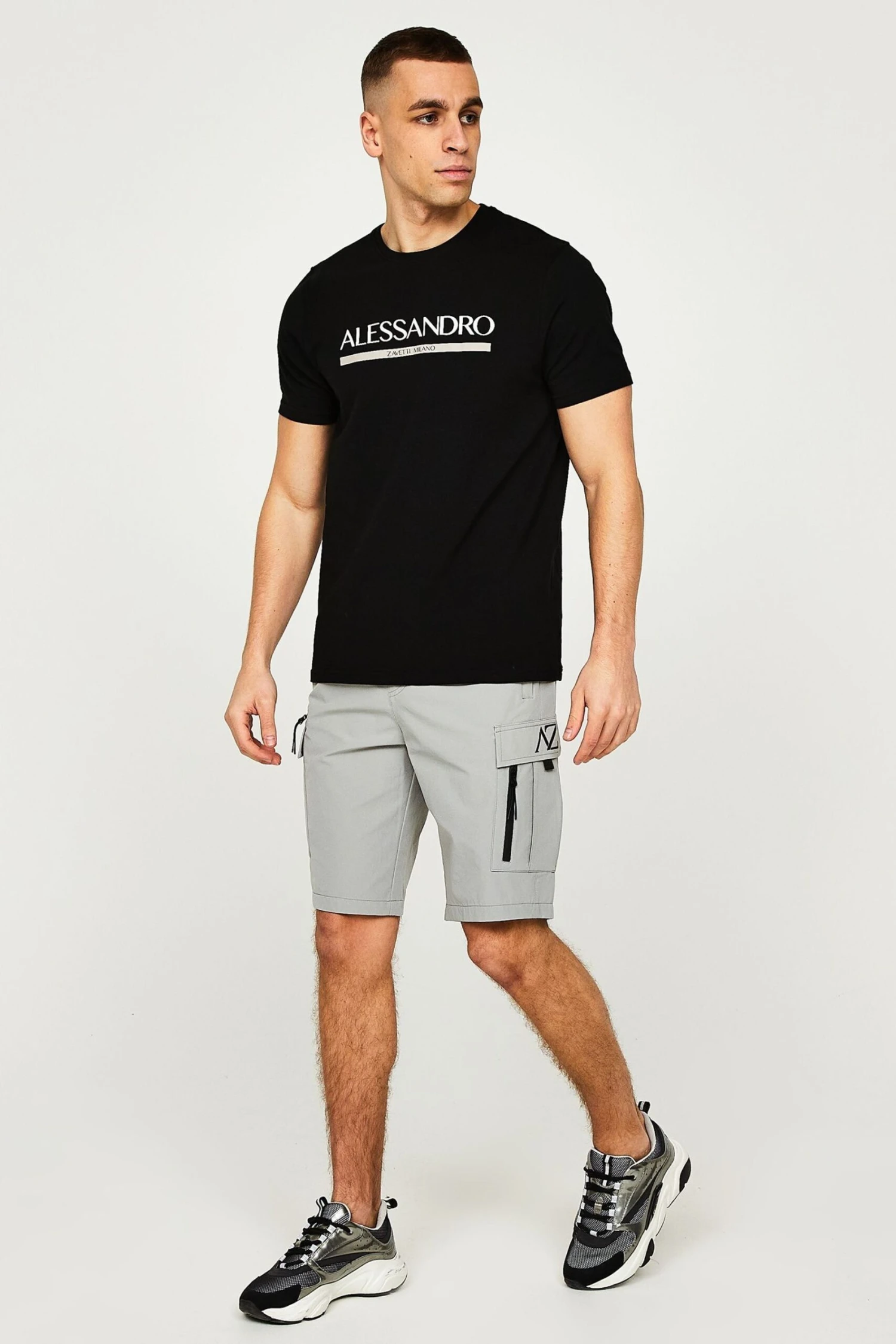 Alessandro Zavetti Grey Baresi Cargo Shorts 5 Alessandro Zavetti Grey Baresi Cargo Shorts - Imagen 5