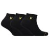 Lyle & Scott Black Trainer Socks 3 Pack
