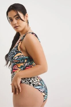 Simply Be Longer Length Butterfly Print Magisculpt Lose Up To An Inch Black Swimsuit -Tienda Barata Deporte 324286s2