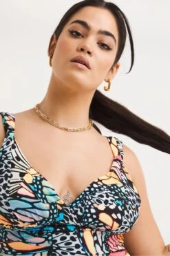 Simply Be Longer Length Butterfly Print Magisculpt Lose Up To An Inch Black Swimsuit -Tienda Barata Deporte 324286s3