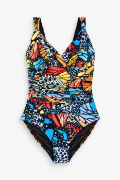 Simply Be Longer Length Butterfly Print Magisculpt Lose Up To An Inch Black Swimsuit -Tienda Barata Deporte 324286s6