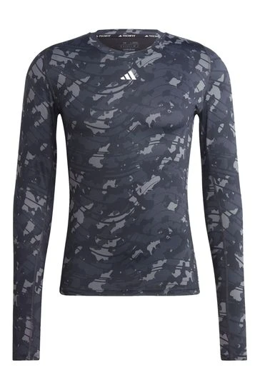 Adidas Black Performance Techfit Allover Print Training Long-Sleeve Top 8 Adidas Black Performance Techfit Allover Print Training Long-Sleeve Top - Imagen 8