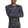 Adidas Black Performance Techfit Allover Print Training Long-Sleeve Top