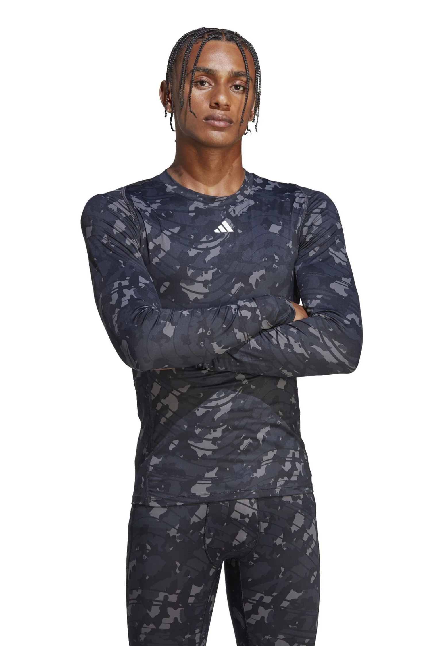 Adidas Black Performance Techfit Allover Print Training Long-Sleeve Top 1 Adidas Black Performance Techfit Allover Print Training Long-Sleeve Top