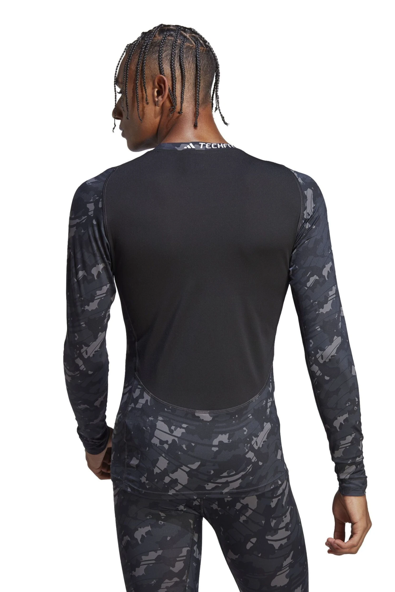 Adidas Black Performance Techfit Allover Print Training Long-Sleeve Top 2 Adidas Black Performance Techfit Allover Print Training Long-Sleeve Top - Imagen 2