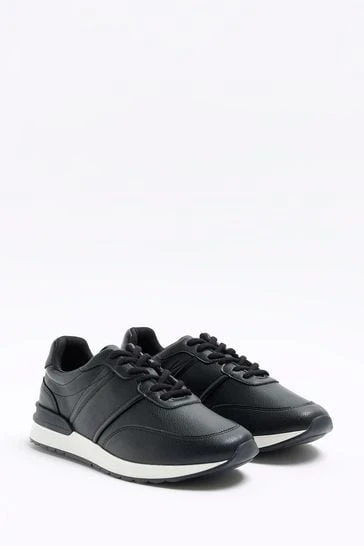River Island Black Lace-Up Chunky Runner Trainers 5 River Island Black Lace-Up Chunky Runner Trainers - Imagen 5