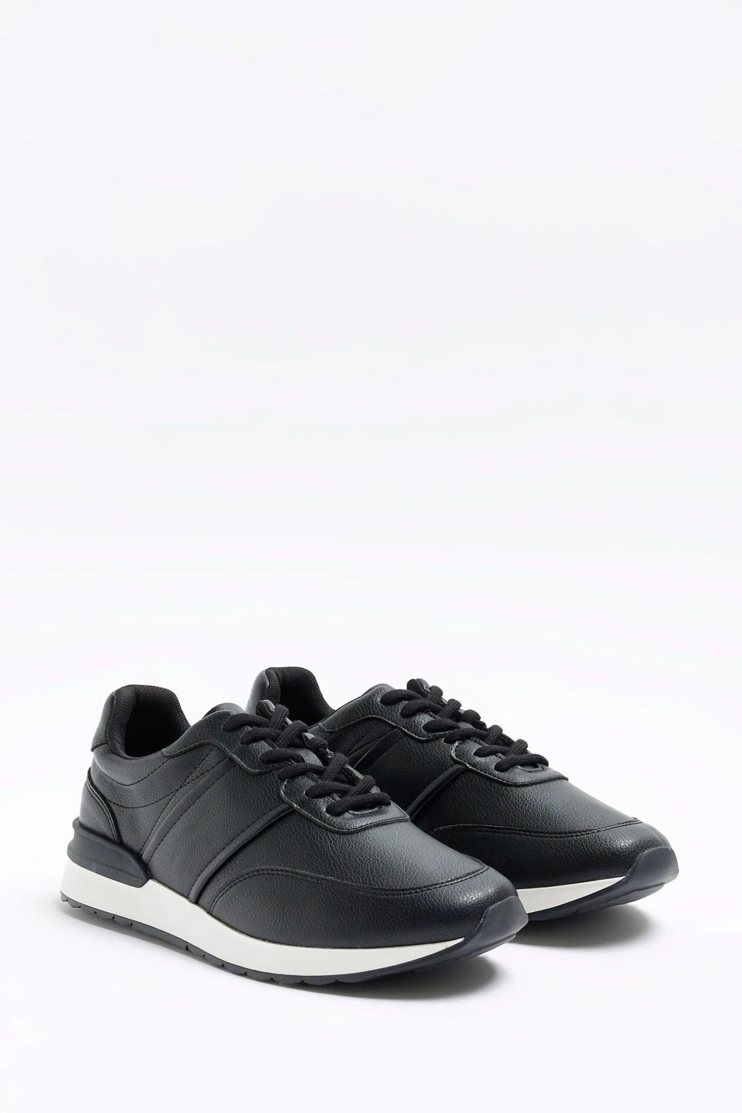 River Island Black Lace-Up Chunky Runner Trainers 1 River Island Black Lace-Up Chunky Runner Trainers