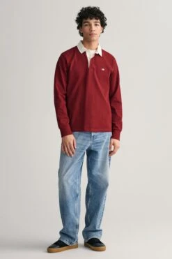 GANT Regular Fit Red Shield Logo Heavy Rugby Shirt -Tienda Barata Deporte 499461s3