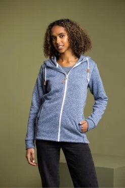Trespass Blue Kari Marl Stripped Fleece