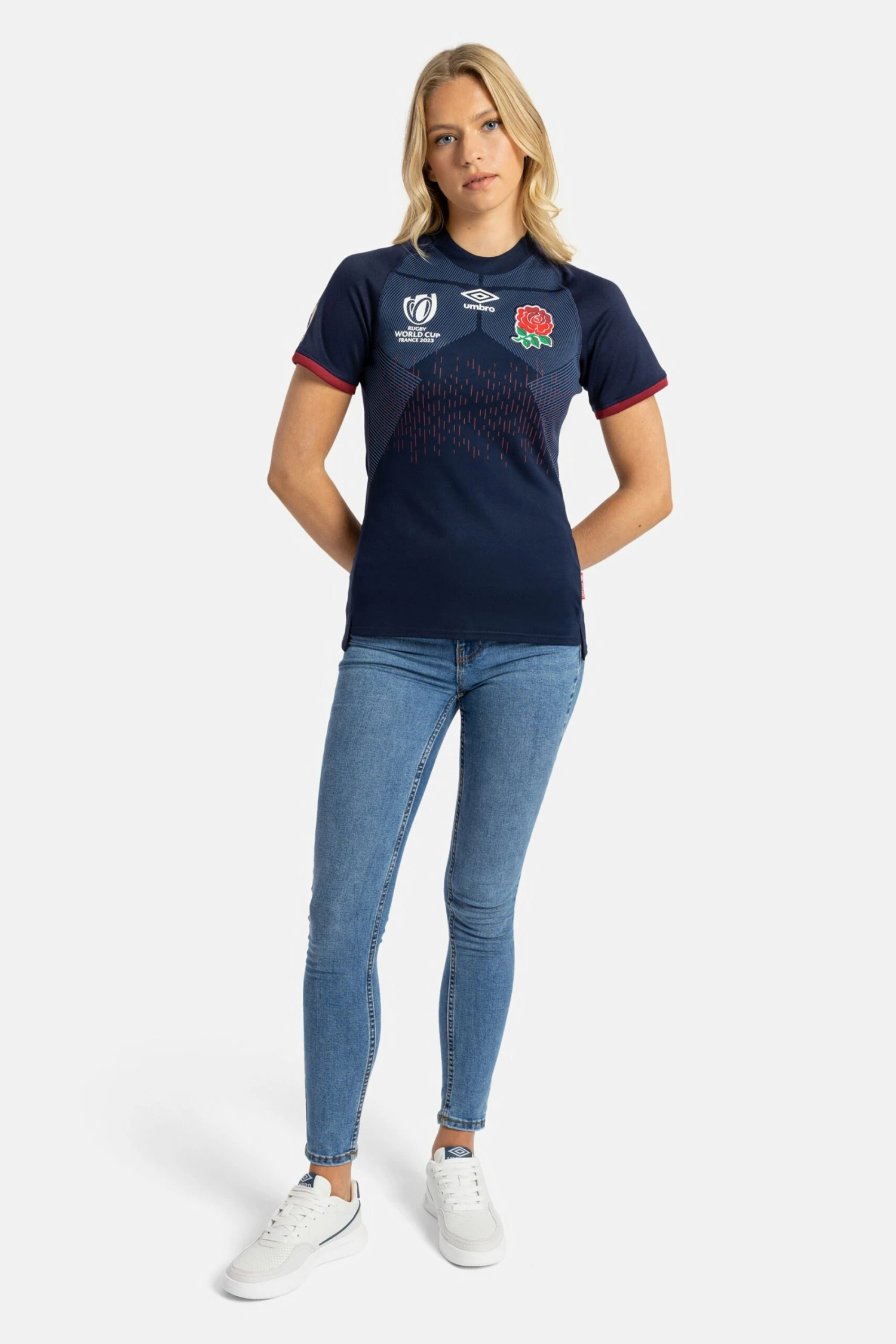 Umbro Navy England Away Womens Rugby Shirt 1 Umbro Navy England Away Womens Rugby Shirt