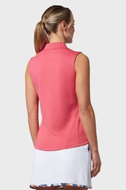 Callaway Apparel Ladies Pink Golf Sleeveless Knit Polo Shirt -Tienda Barata Deporte 572451s2