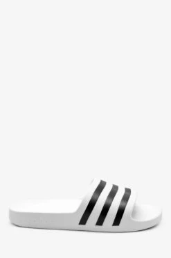 Adidas White Adilette Aqua Sliders
