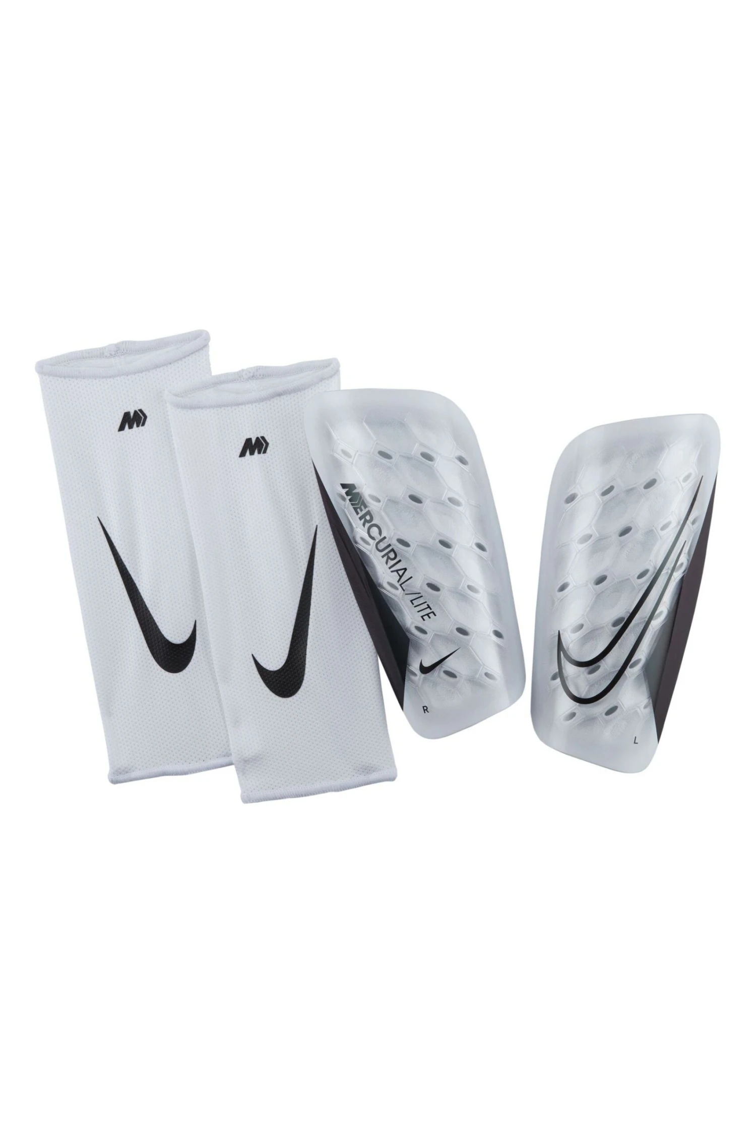 Nike White Mercurial Lite Soccer Shin Guards 1 Nike White Mercurial Lite Soccer Shin Guards