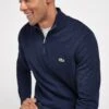 Lacoste Navy Cotton Quarter Zip Jumper