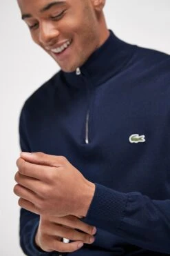 Lacoste Navy Cotton Quarter Zip Jumper -Tienda Barata Deporte 658451s3