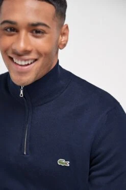 Lacoste Navy Cotton Quarter Zip Jumper -Tienda Barata Deporte 658451s4