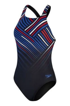 Speedo Womens Blue Digital Printed Medalist Swimsuit -Tienda Barata Deporte 703650