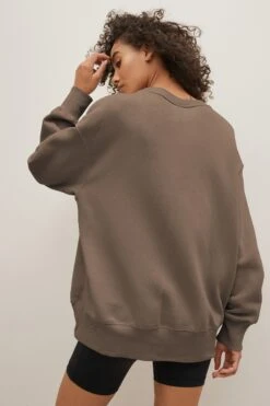 Nike Brown Oversized Varsity Crew Sweatshirt -Tienda Barata Deporte 734011s3