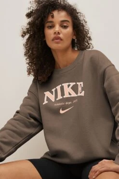 Nike Brown Oversized Varsity Crew Sweatshirt -Tienda Barata Deporte 734011s5