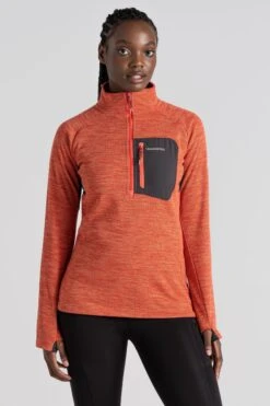 Craghoppers Orange Trina Half Zip Fleece Top
