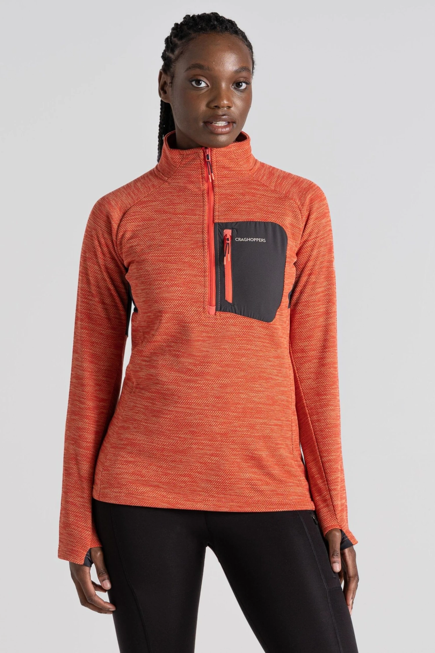 Craghoppers Orange Trina Half Zip Fleece Top 1 Craghoppers Orange Trina Half Zip Fleece Top