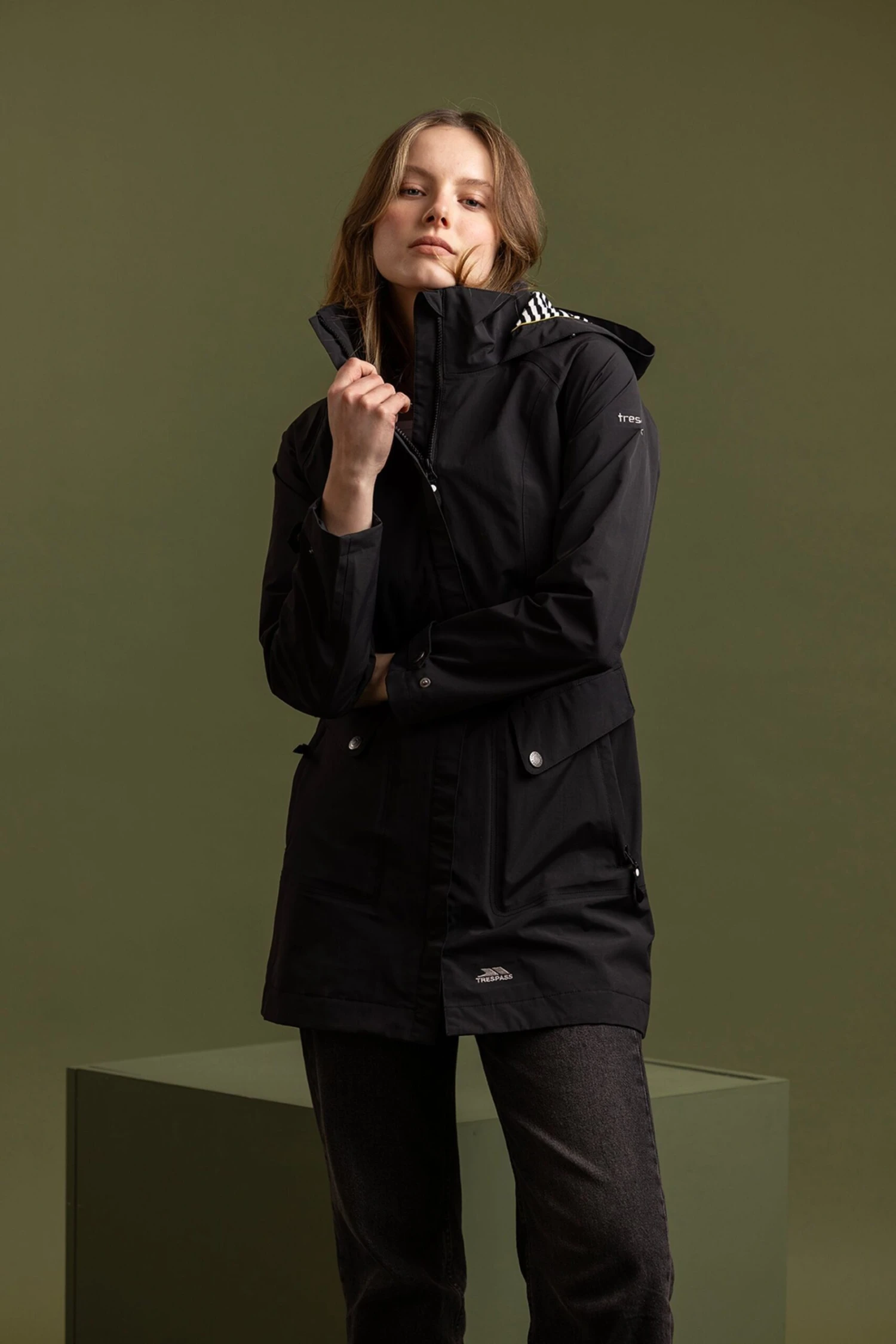 Trespass Rainyday Waterproof Black Jacket 1 Trespass Rainyday Waterproof Black Jacket