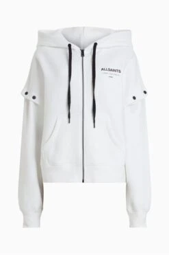 AllSaints Amphia Underground White Hoodie -Tienda Barata Deporte 789911