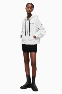 AllSaints Amphia Underground White Hoodie -Tienda Barata Deporte 789911s4