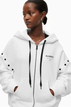 AllSaints Amphia Underground White Hoodie -Tienda Barata Deporte 789911s6