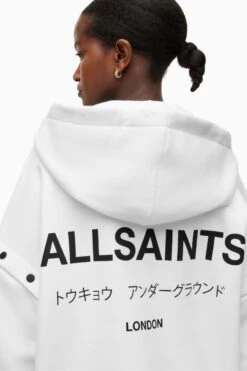 AllSaints Amphia Underground White Hoodie -Tienda Barata Deporte 789911s7