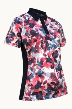 Callaway Apparel Ladies Pink Short Sleeve Floral Polo Shirt -Tienda Barata Deporte 810336