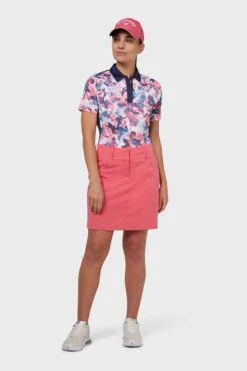Callaway Apparel Ladies Pink Short Sleeve Floral Polo Shirt -Tienda Barata Deporte 810336s3
