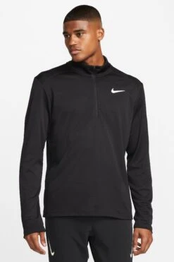 Nike Black Pacer Half Zip Running Top-Negro