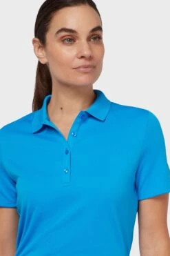 Callaway Apparel Ladies Blue Golf Swingtech Solid Polo Shirt -Tienda Barata Deporte 997274s3