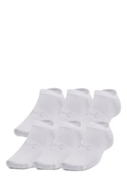 Under Armour Essential No Show Socks 6 Pack-Blanco