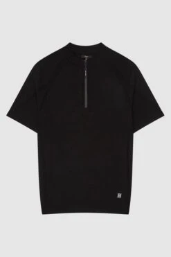 Reiss Airforce Blue Oval Half Zip Funnel Neck Polo T-Shirt-Azul Fuerza Aérea -Tienda Barata Deporte A76163