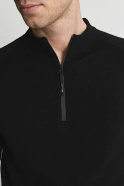 Reiss Airforce Blue Oval Half Zip Funnel Neck Polo T-Shirt-Azul Fuerza Aérea -Tienda Barata Deporte A76163s4