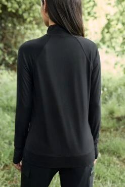 Black Next Active Sports Long Sleeve Zip Neck Top -Tienda Barata Deporte A81 233s3
