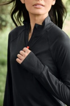 Black Next Active Sports Long Sleeve Zip Neck Top -Tienda Barata Deporte A81 233s4