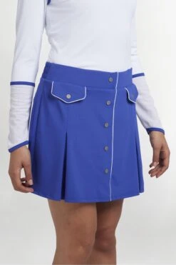 Original Penguin Golf Ladies Blue Snap Front Retro Skort
