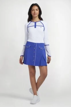 Original Penguin Golf Ladies Blue Snap Front Retro Skort 9 Original Penguin Golf Ladies Blue Snap Front Retro Skort -Tienda Barata Deporte A86230s3