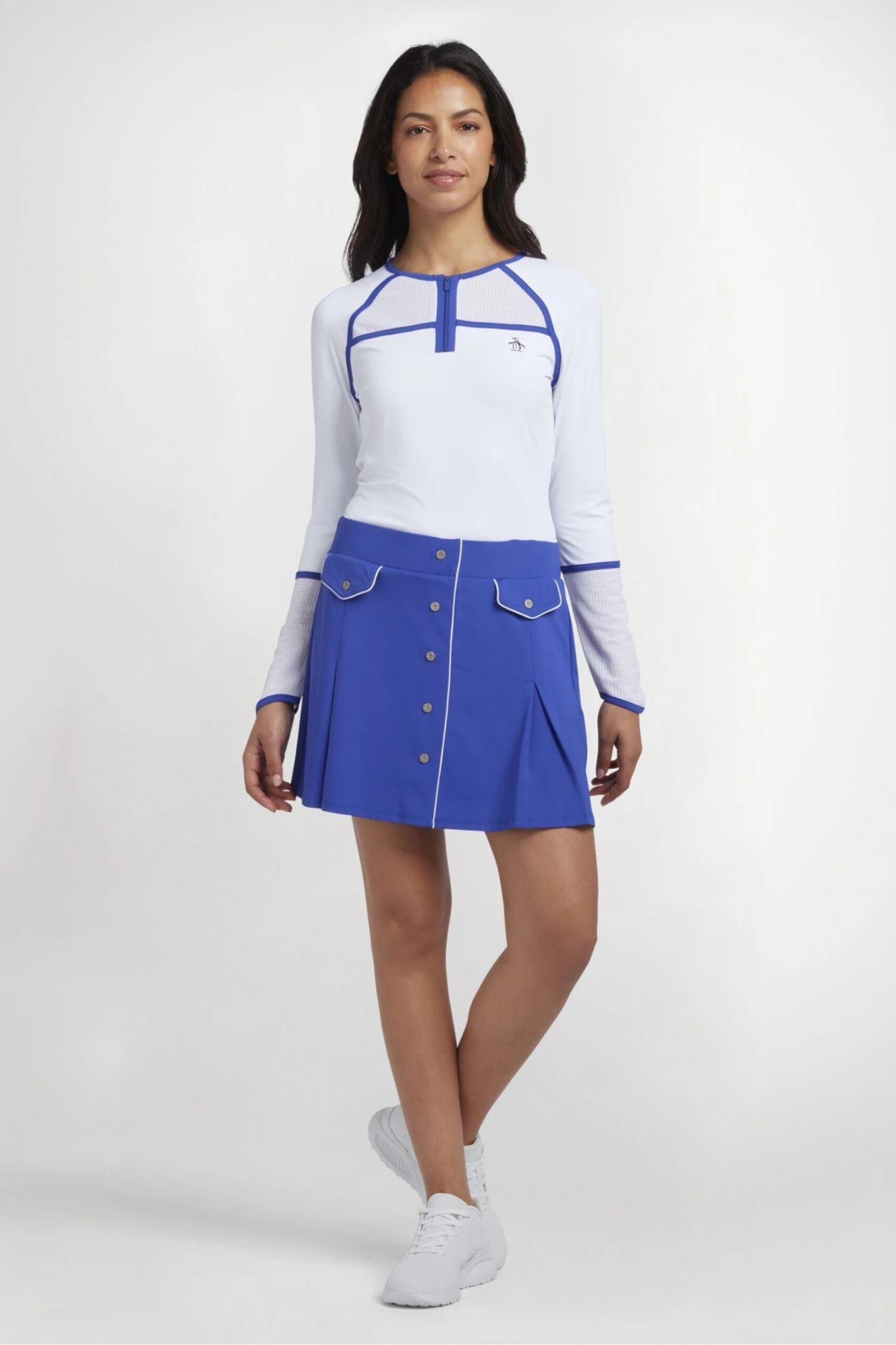 Original Penguin Golf Ladies Blue Snap Front Retro Skort 3 Original Penguin Golf Ladies Blue Snap Front Retro Skort - Imagen 3