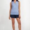 Original Penguin Golf Ladies Blue Abstract Printed V-Neck Vest