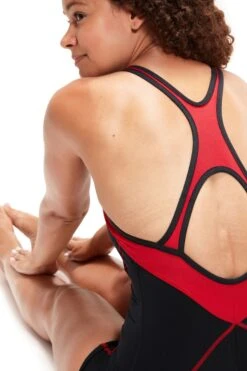 Speedo Womens Panel Legsuit-Negro/Rojo -Tienda Barata Deporte C06158s3