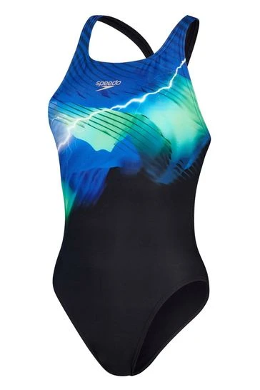 Speedo Blue Placement Digital Low Back 1 Piece Swimsuit 9 Speedo Blue Placement Digital Low Back 1 Piece Swimsuit - Imagen 9