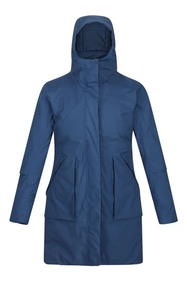 Regatta Womens Blue Yewbank II Longline Waterproof Padded Jacket 11 Regatta Womens Blue Yewbank II Longline Waterproof Padded Jacket - Imagen 11