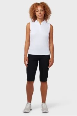 Callaway Apparel Ladies Callaway Golf Sleeveless Knit White Polo Shirt -Tienda Barata Deporte C20759