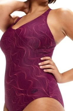Speedo Plum Purple Lexi Printed Shaping 1 Piece Swimsuit -Tienda Barata Deporte C21889s7